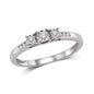 10K White Gold 1/6 Ct.Tw. Diamond Three Stone Ring