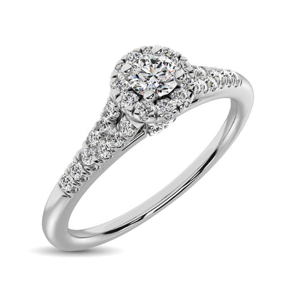 10K White Gold 1/4 Ct.tw Diamond Engagement Ring