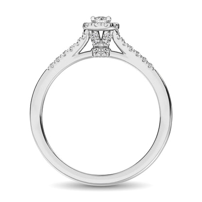 10K White Gold 1/4 Ct.tw Diamond Engagement Ring