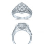 14K White Gold 1 1/2 Ct.tw Invisible Diamond Engagement Ring