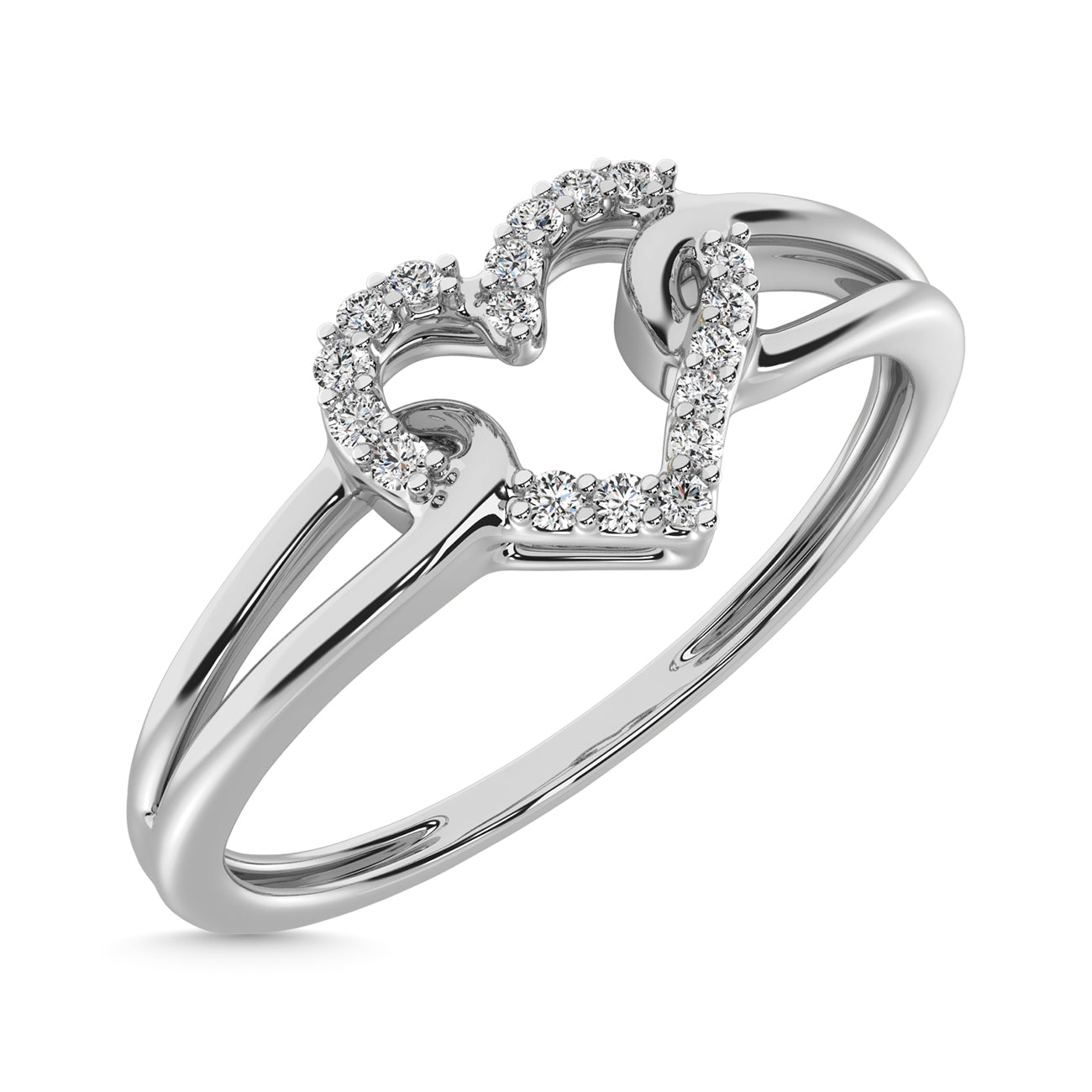 10K White Gold 1/20 Ct.tw Diamond Heart Ring