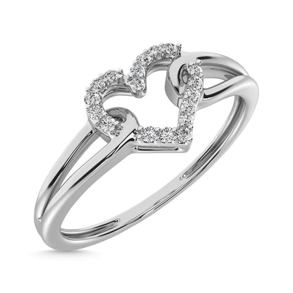 10K White Gold 1/20 Ct.tw Diamond Heart Ring