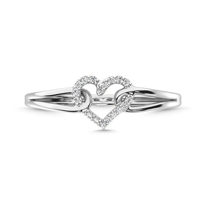 10K White Gold 1/20 Ct.tw Diamond Heart Ring