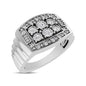 10K White Gold 1/4 Ct.Tw. Diamond Illusion Men's Fashion Ring