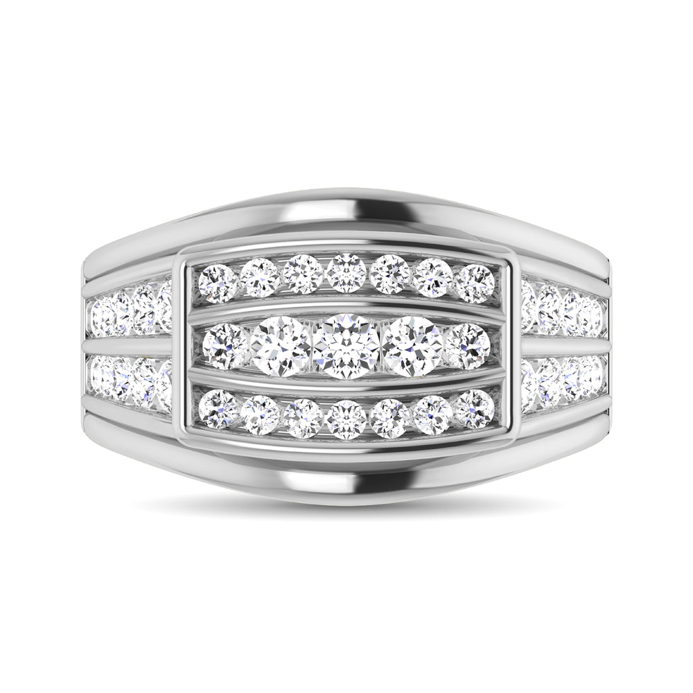 10K White Gold 1 1/2 Ct.Tw. Diamond Men's Fashion Ring