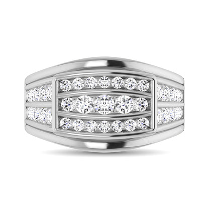 10K White Gold 1 1/2 Ct.Tw. Diamond Men's Fashion Ring