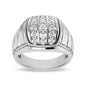 10K White Gold 1 Ct.Tw. Diamond Vertical Stripe Men�s Fashion Ring