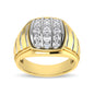 10K Yellow Gold 1 Ct.Tw. Diamond Vertical Stripe Men�s Fashion Ring