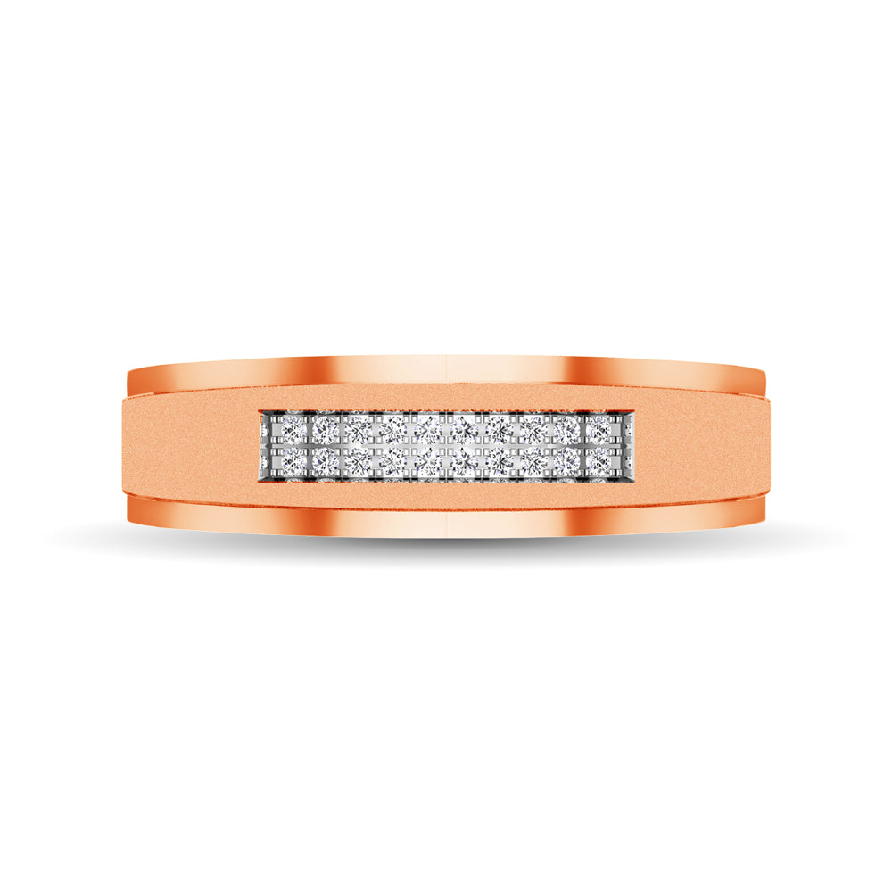 10K Rose Gold Diamond 1/10 Ct.tw Men�s Ring