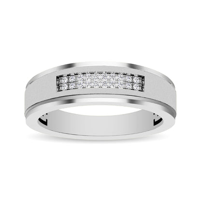 10K White Gold Diamond 1/10 Ct.tw Men�s Ring