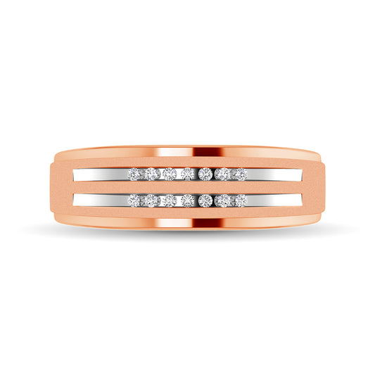 10K Rose Gold Diamond 1/10 Ct.tw Men�s Ring