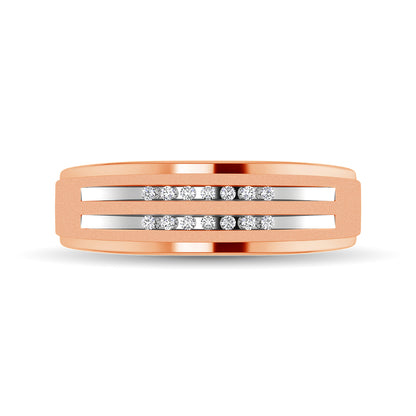 10K Rose Gold Diamond 1/10 Ct.tw Men�s Ring