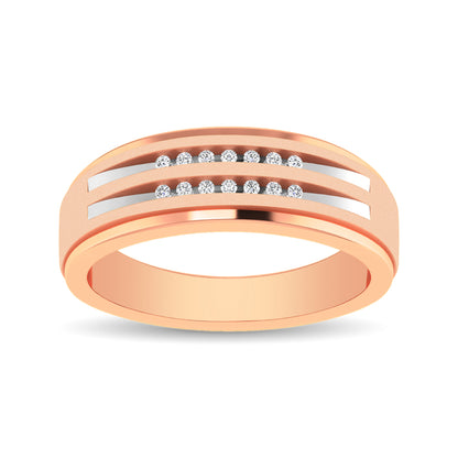 10K Rose Gold Diamond 1/10 Ct.tw Men�s Ring