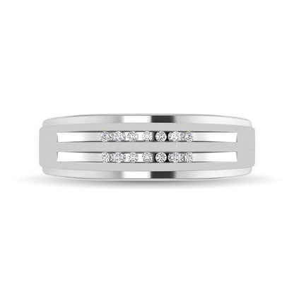 10K White Gold Diamond 1/10 Ct.tw Men�s Ring