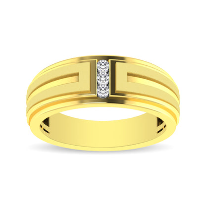 10K Yellow Gold 1/10 Ct.Tw. Diamond Men's Ring