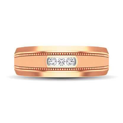 10K Rose Gold Diamond 1/10 Ct.tw Men�s Ring