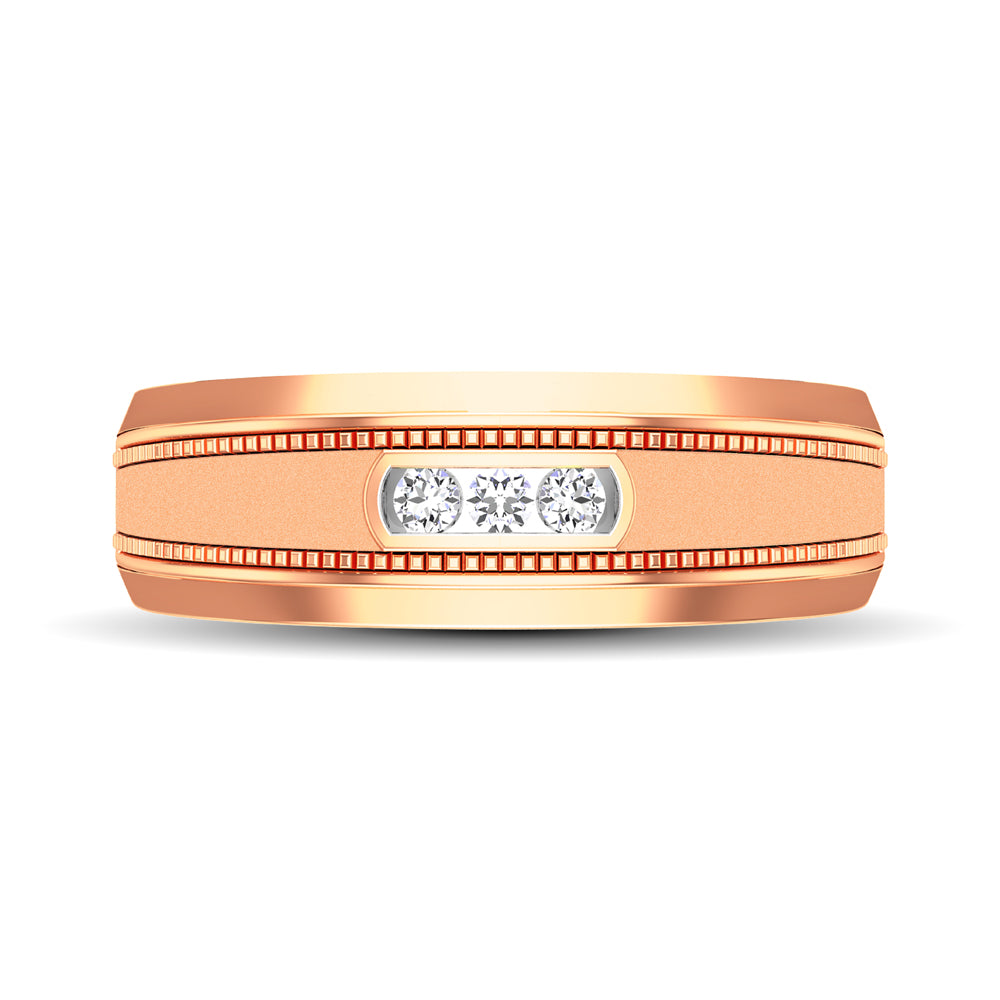 10K Rose Gold Diamond 1/10 Ct.tw Men�s Ring