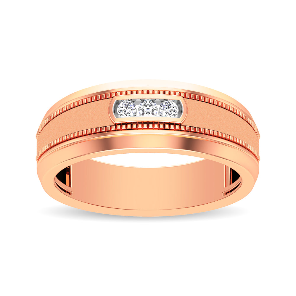 10K Rose Gold Diamond 1/10 Ct.tw Men�s Ring