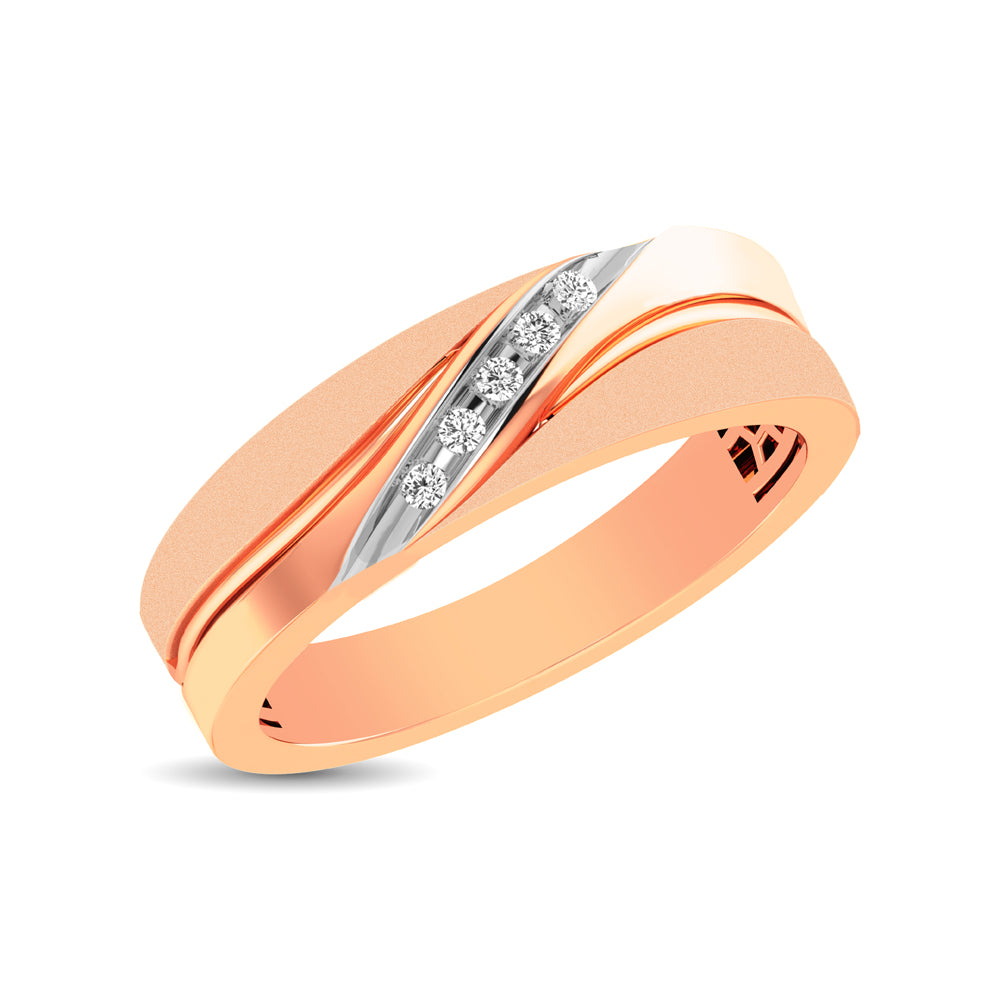 Men's 1/20 Ct.tw. Diamond Slant Ring in 10K Rose Gold