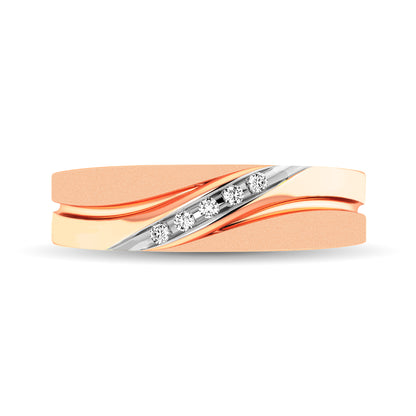 Men's 1/20 Ct.tw. Diamond Slant Ring in 10K Rose Gold