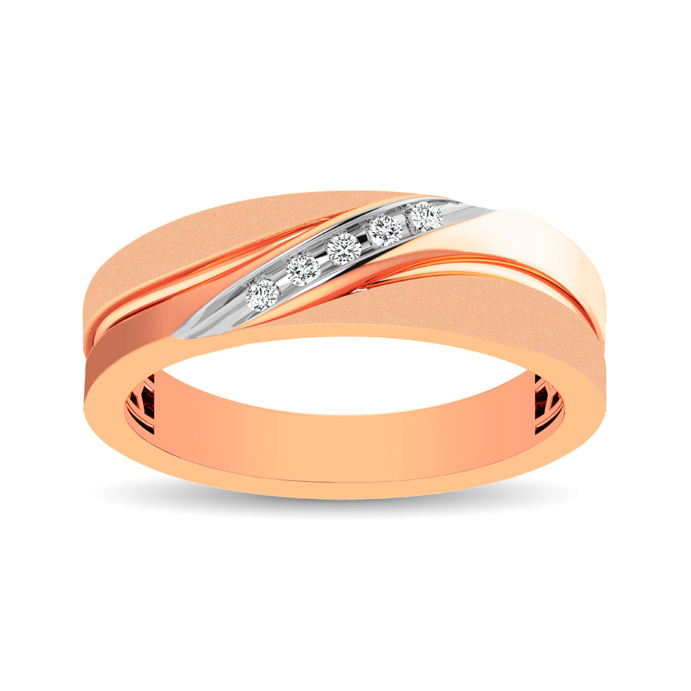 Men's 1/20 Ct.tw. Diamond Slant Ring in 10K Rose Gold