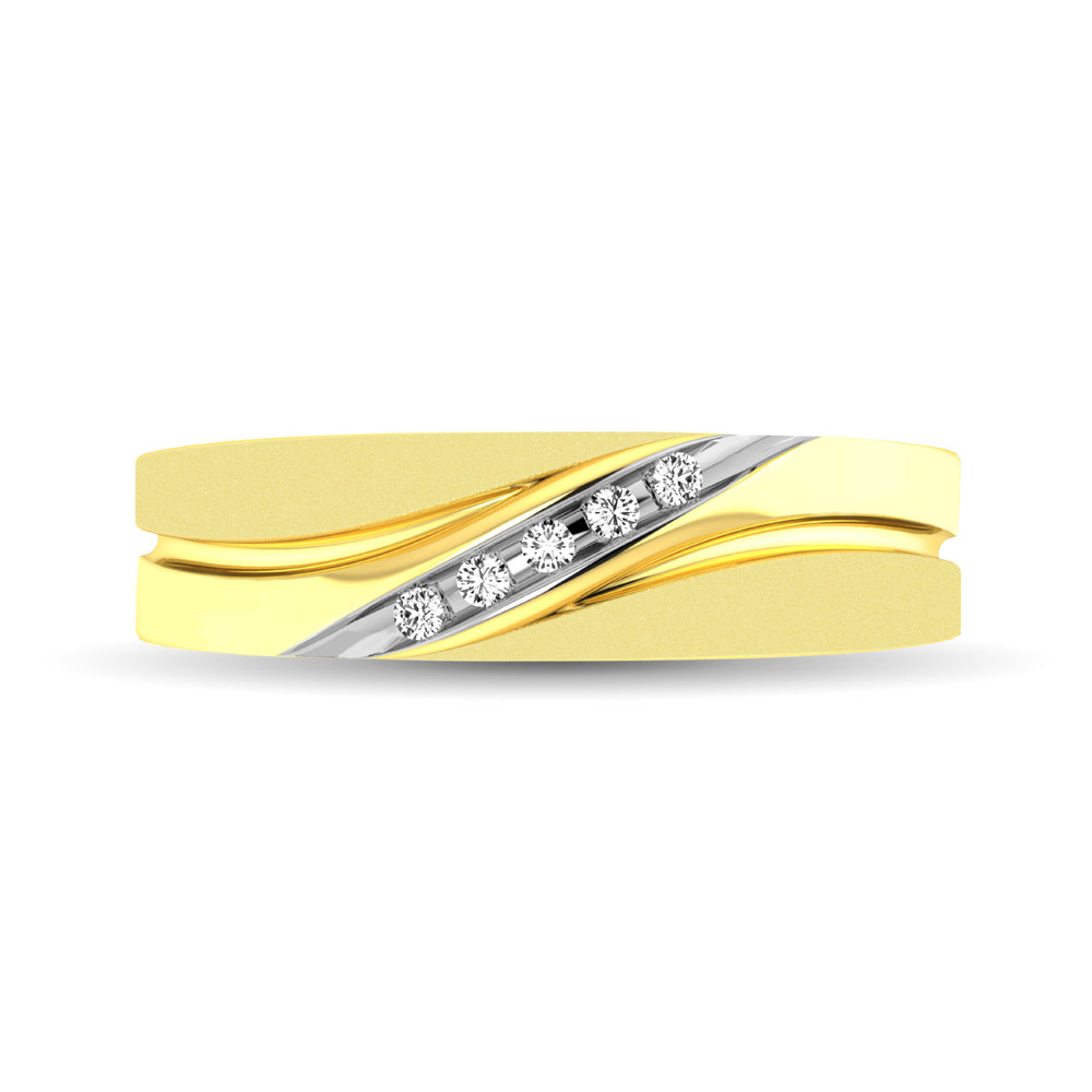 Men's 1/20 Ct.tw. Diamond Slant Ring in 10K Yellow Gold