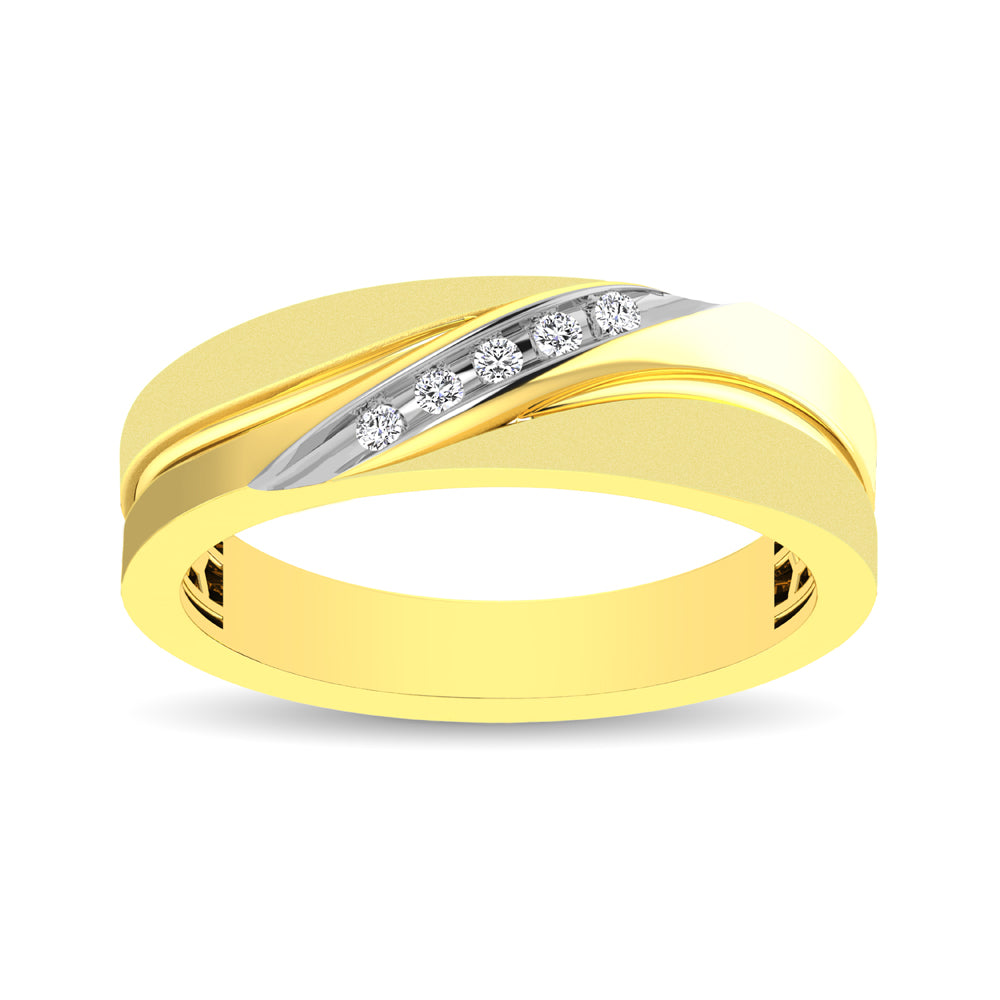 Men's 1/20 Ct.tw. Diamond Slant Ring in 10K Yellow Gold
