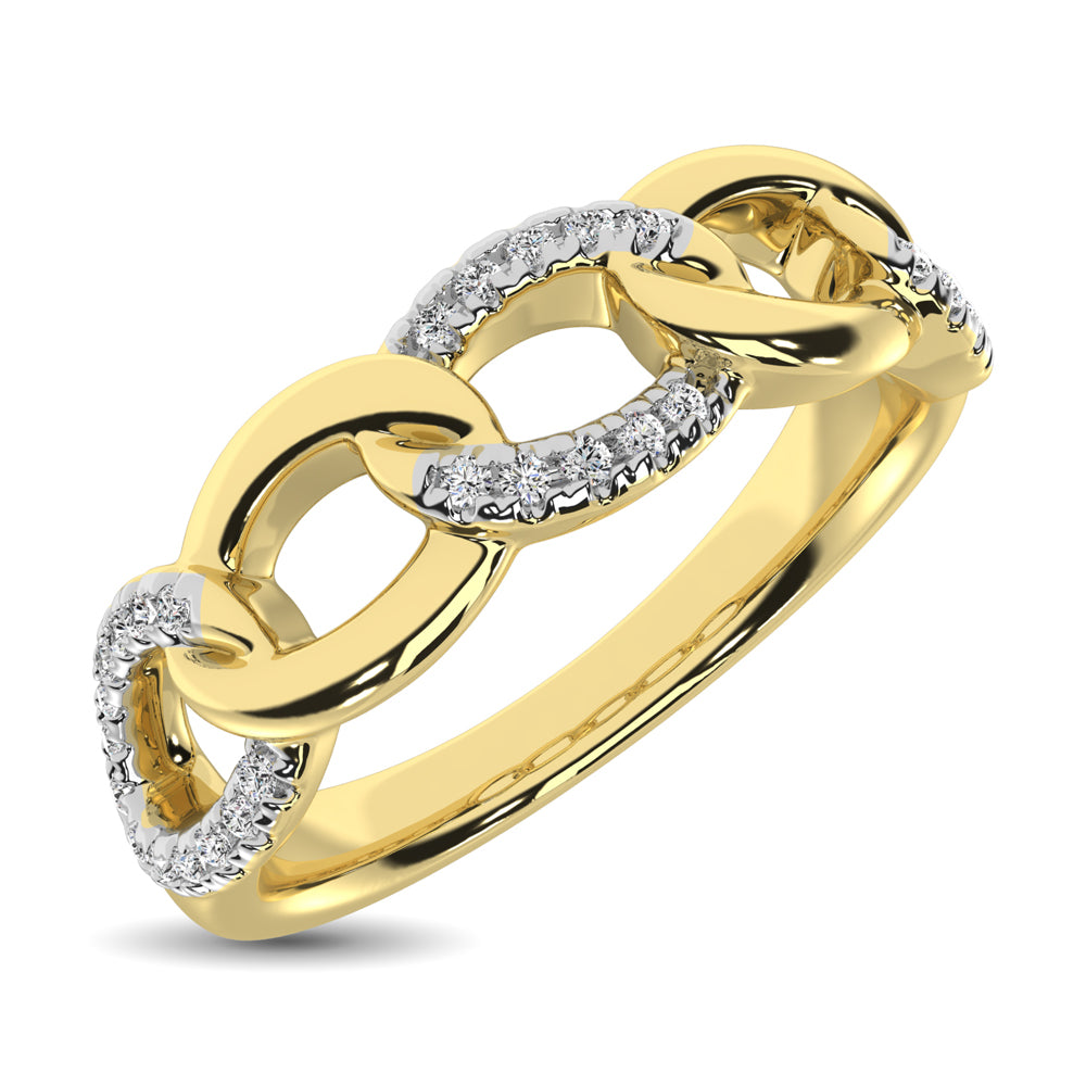 14K Yellow Gold 1/6 Ct.Tw. Diamond Interlinked Anniversary Band