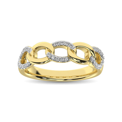 14K Yellow Gold 1/6 Ct.Tw. Diamond Interlinked Anniversary Band