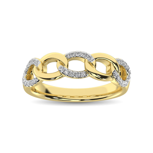 14K Yellow Gold 1/6 Ct.Tw. Diamond Interlinked Anniversary Band