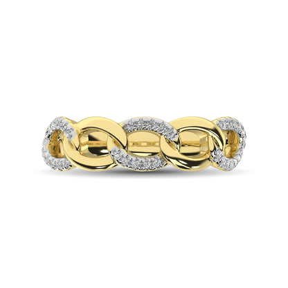 14K Yellow Gold 1/6 Ct.Tw. Diamond Interlinked Anniversary Band