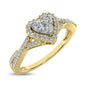 10K Yellow Gold 1/4 Ct.Tw. Diamond Heart Ring
