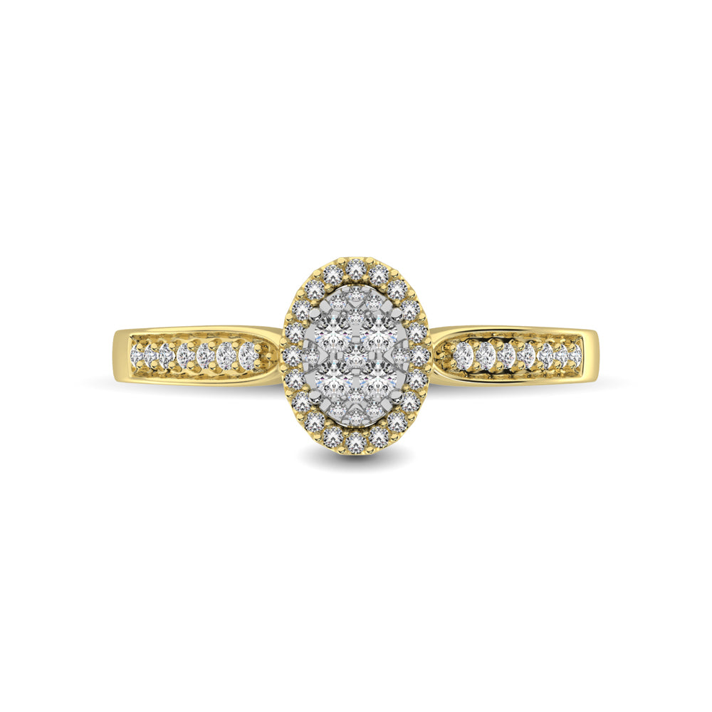 10K Yellow Gold 1/4 Ct.Tw. Diamond Heart Ring