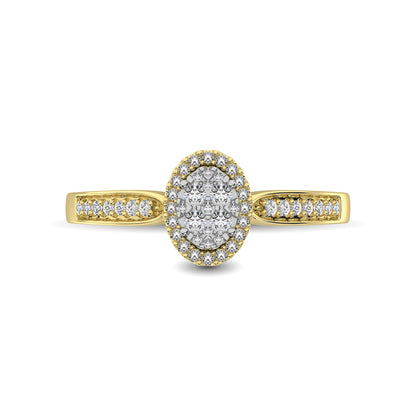 10K Yellow Gold 1/4 Ct.Tw. Diamond Heart Ring