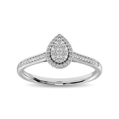 10K White Gold 1/4 Ct.Tw. Diamond Heart Ring