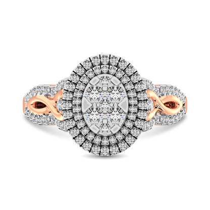 14K Two Tone Gold  3/4 Ct.Tw. Diamond Engagement Ring