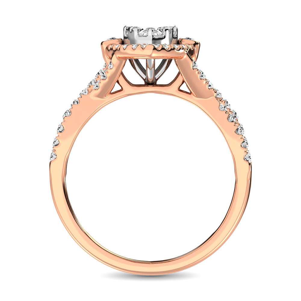 14K Rose Gold  1 Ct.Tw. Diamond Engagement Ring