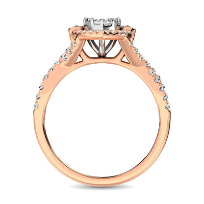14K Rose Gold  1 Ct.Tw. Diamond Engagement Ring