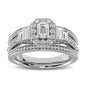 14K White Gold 1 1/2 Ct.tw Emerald Cut Diamond Engagement Ring