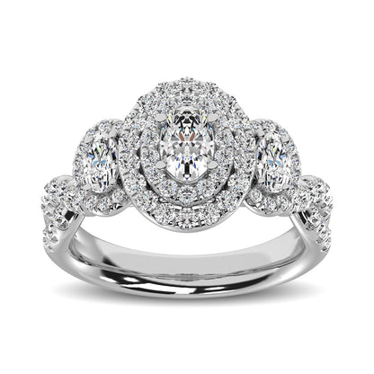 14K White Gold 1 3/4 Ct.tw Oval Cut Diamond Engagement Ring