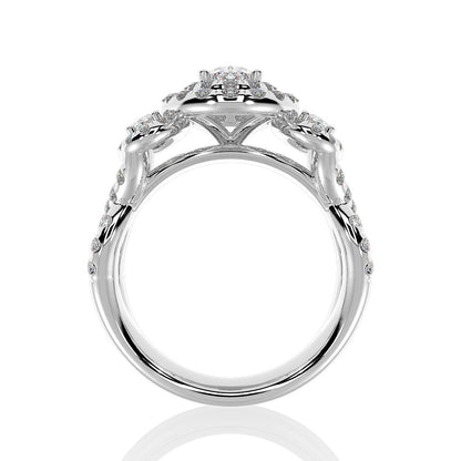 14K White Gold 1 3/4 Ct.tw Oval Cut Diamond Engagement Ring