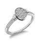 10K White Gold 1/8 Ct.tw Diamond Oval Shape Ring