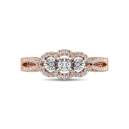 14K Rose Gold 1/2 Ct.Tw. Diamond Engagement Ring