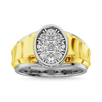 Diamond 1 Ct.Tw. Men�s Fashion Ring Ring in 14K Two Tone Gold