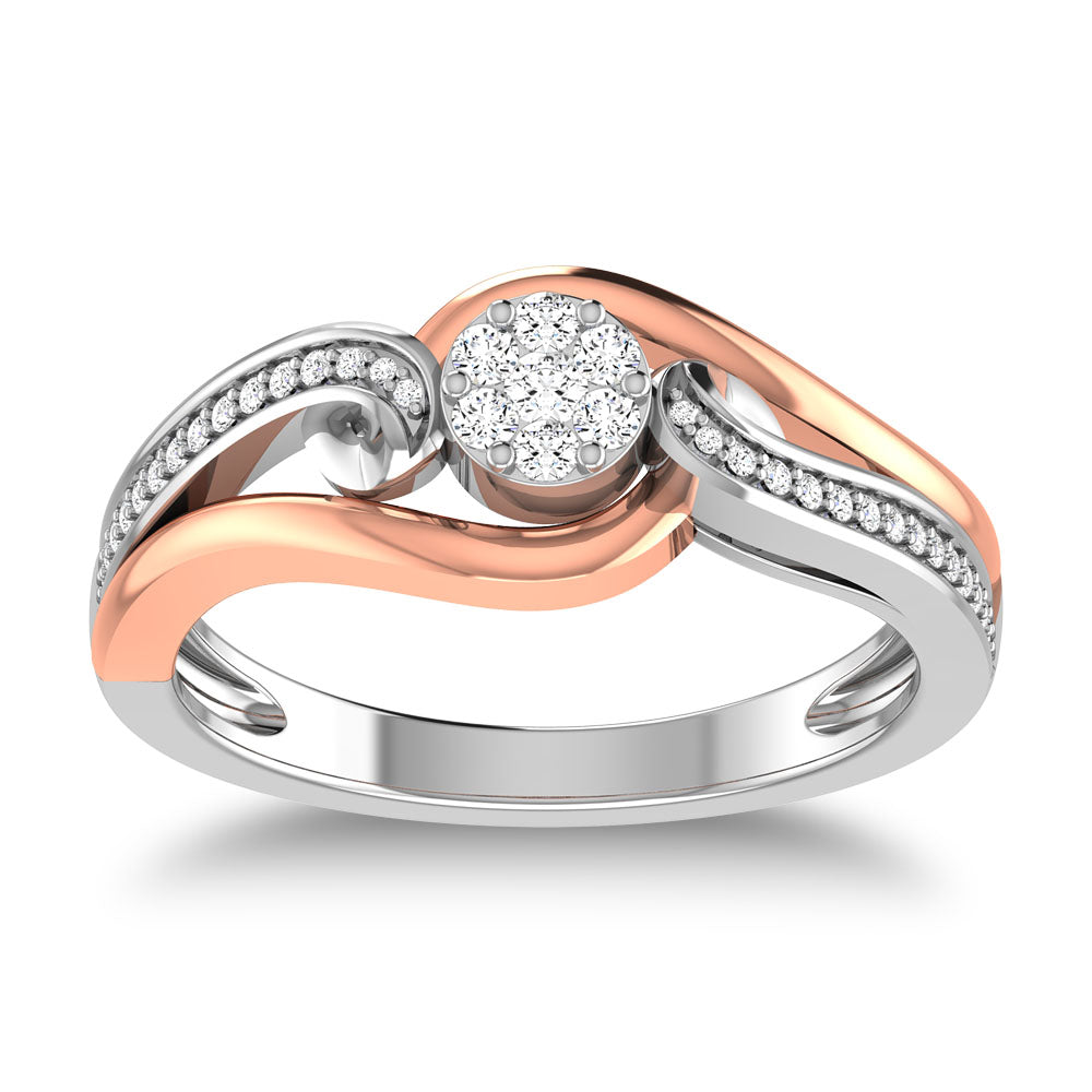 10K White Gold 1/4 Ct.Tw. Diamond Twisted Ring