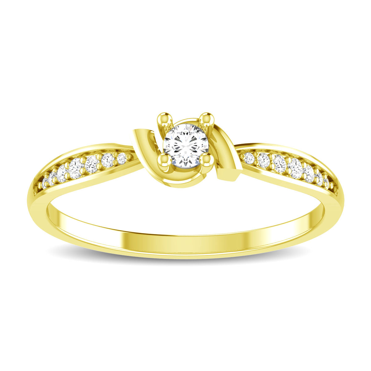 10K Yellow Gold 1/6 Ct.Tw. Diamond Fashion Ring
