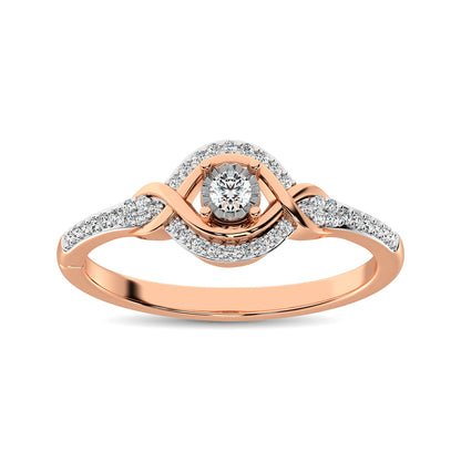 10K Rose Gold Diamond 1/6 Ct.Tw. Promise Ring