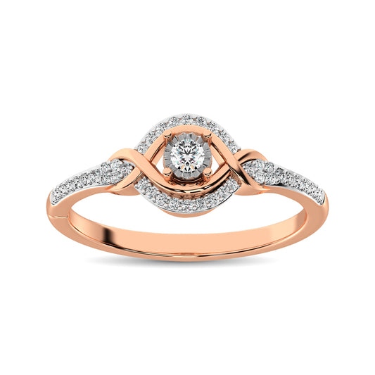 10K Rose Gold Diamond 1/6 Ct.Tw. Promise Ring