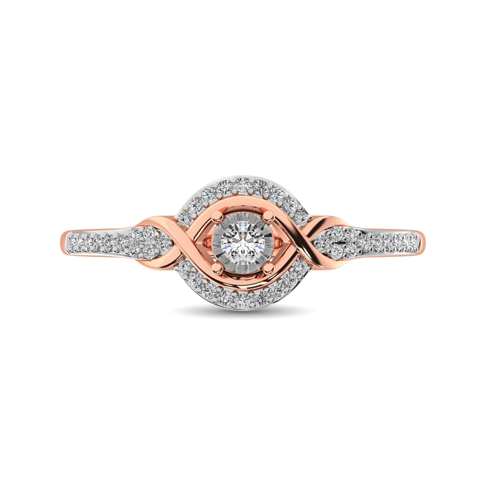 10K Rose Gold Diamond 1/6 Ct.Tw. Promise Ring