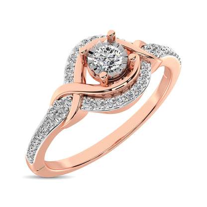 10K Rose Gold Diamond 1/6 Ct.Tw. Promise Ring